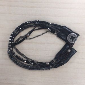 Johnny Was Black & Silver layer bracelet